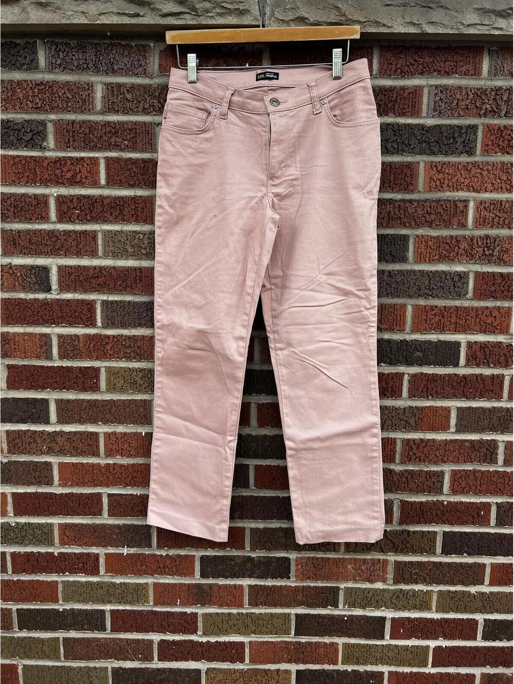 Lee Dusty Pink Straight Leg Mid Rise Denim Jeans